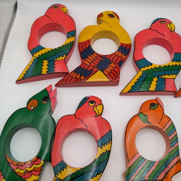 Napkin Rings Set of Eight (8) Tropical Bird Theme Decor - Picture 4 of 10